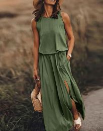Obleka - koda 50046 - 2 - olivno zelena